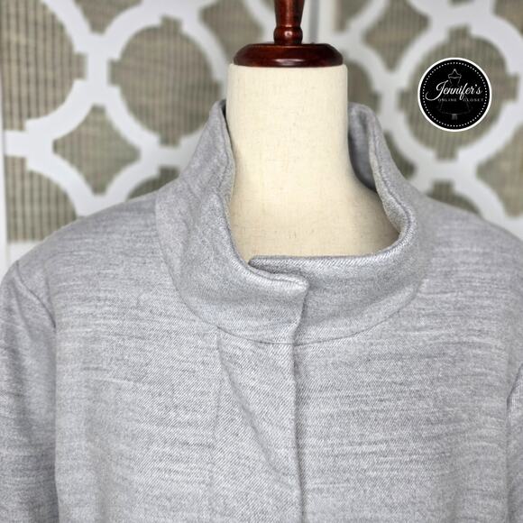 Lands' End Women's Gray Poly Blend Hidden Button Fully Lined Jacket Size 4X 30W - Picture 3 of 12